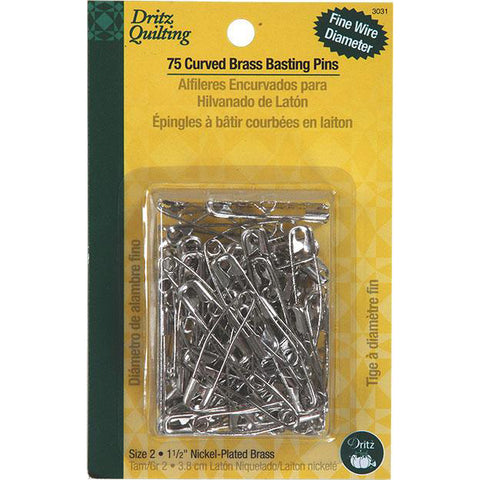 Dritz 75-pack of curved brass basting pins