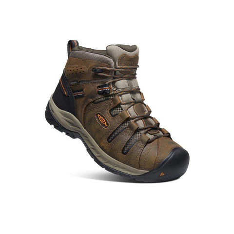 Keen men's Flint II Mid waterproof soft toe work boot profile view