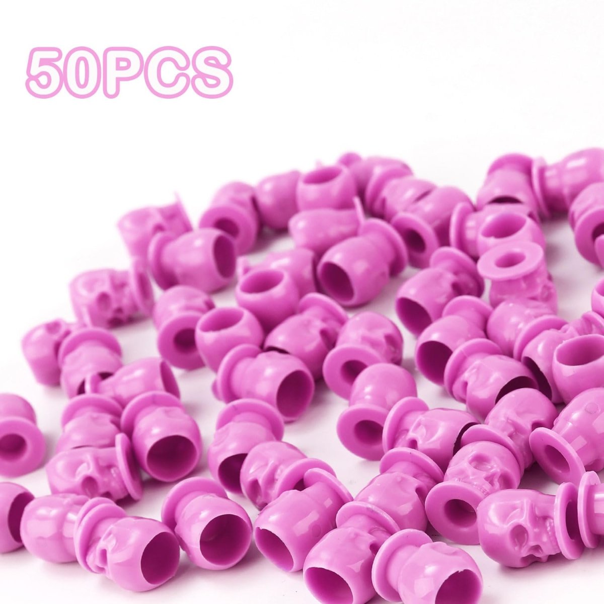 Skull Tattoo Ink Cups Plastic - Pink 50pcs - Tattoo Unleashed