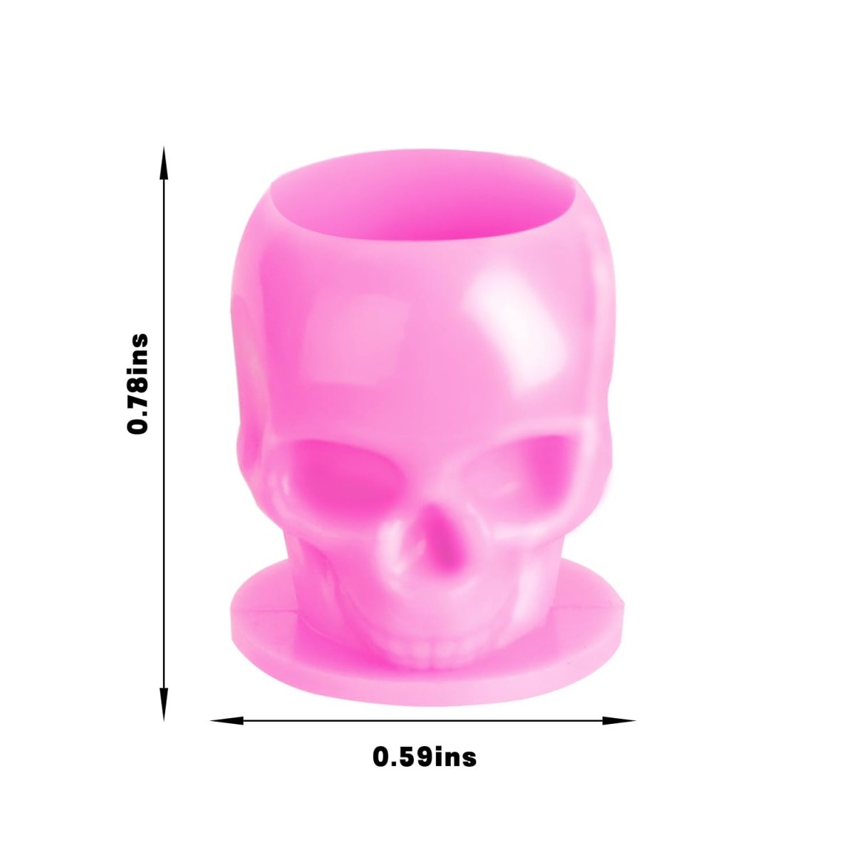 Skull Tattoo Ink Cups Plastic - Pink 50pcs - Tattoo Unleashed