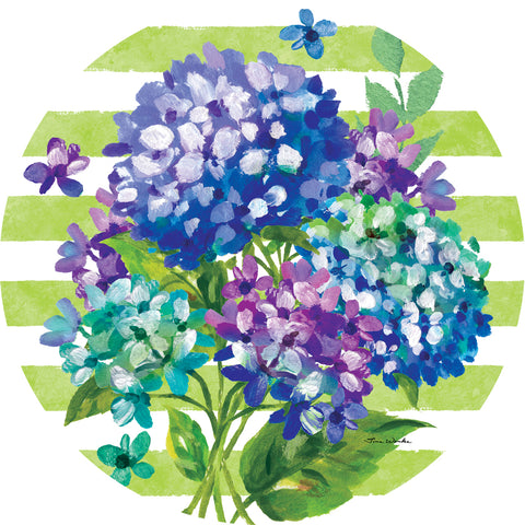 Custom Decor Suncatcher showing striped hydrangeas