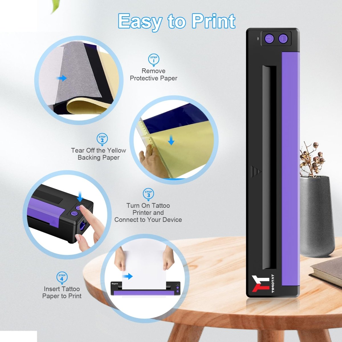 TATOPRT P19 Wireless Tattoo Stencil Printer - Tattoo Unleashed