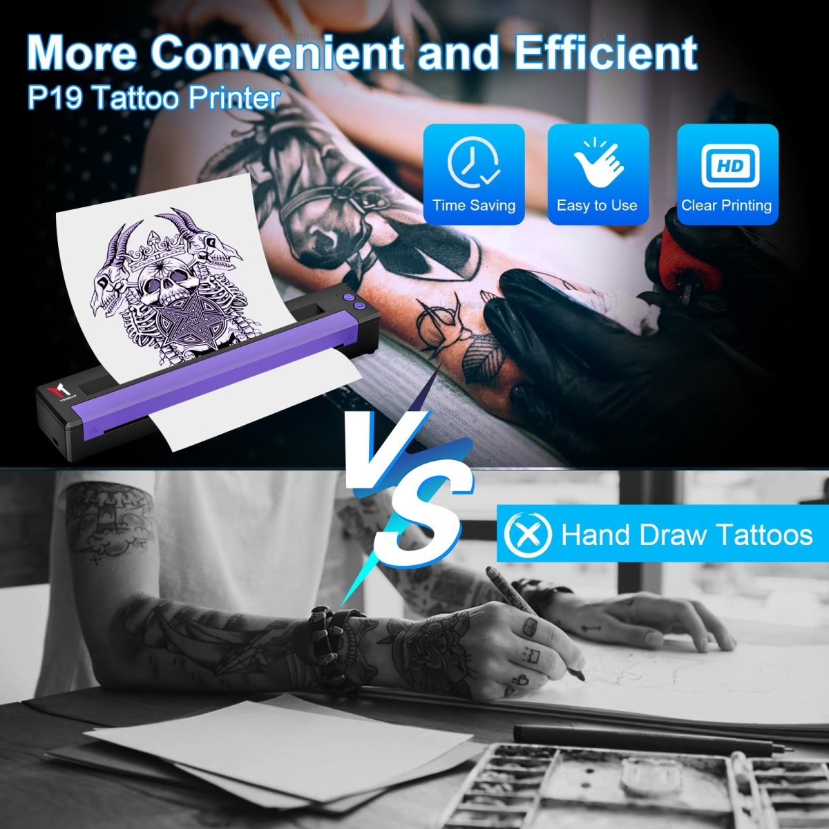 TATOPRT P19 Wireless Tattoo Stencil Printer - Tattoo Unleashed