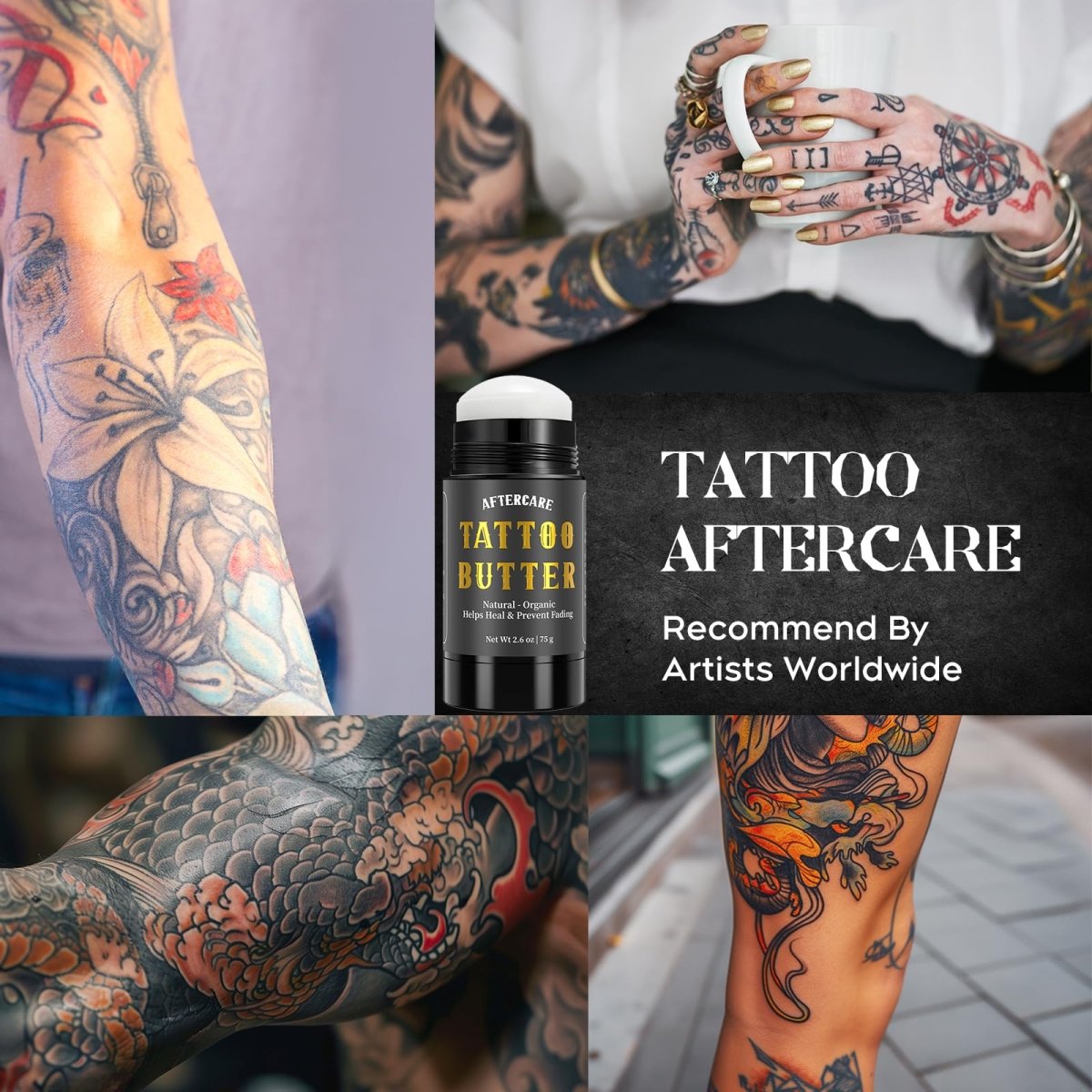 Tattoo Aftercare Butter - For New and Older Tattoos, Natural Organic - Tattoo Unleashed