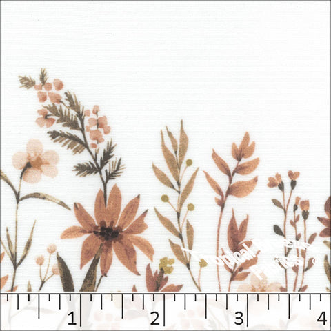 terra cotta, Double Brushed Border Print Fabric 572624