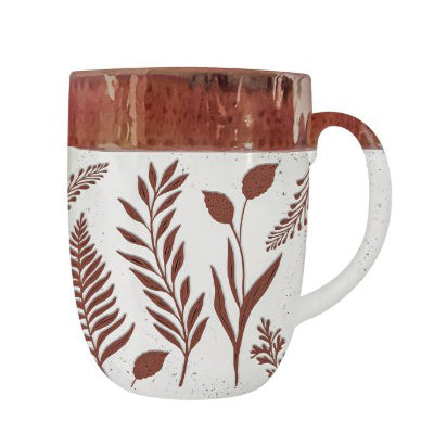 terra cotta foliage, Ceramic Coffee Cup with Gift Box CO