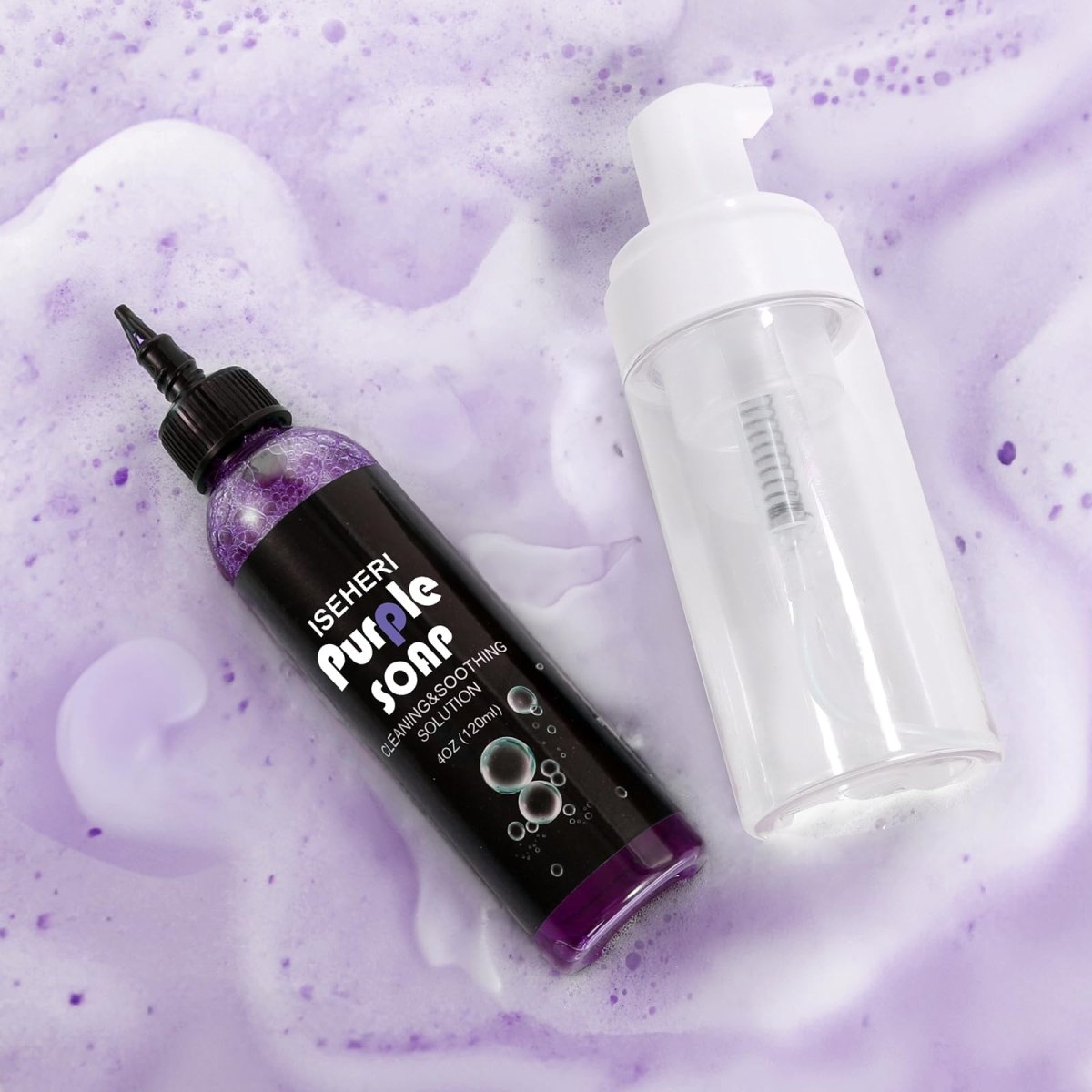 Ultra Concentrated Purple Tattoo Soap by Iseheri - 4oz with Foaming Bottle - Tattoo Unleashed