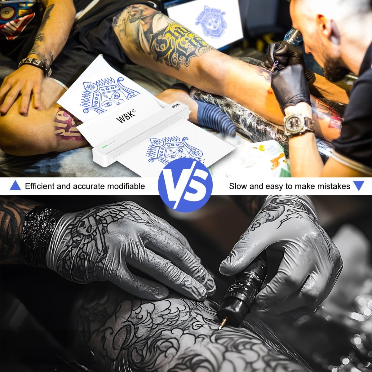 WBK Wireless Tattoo Stencil Printer with 10pcs Transfer Paper - Tattoo Unleashed