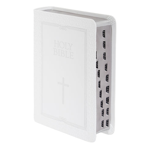 white, KJV Compact Bible with Thumb Index EN10