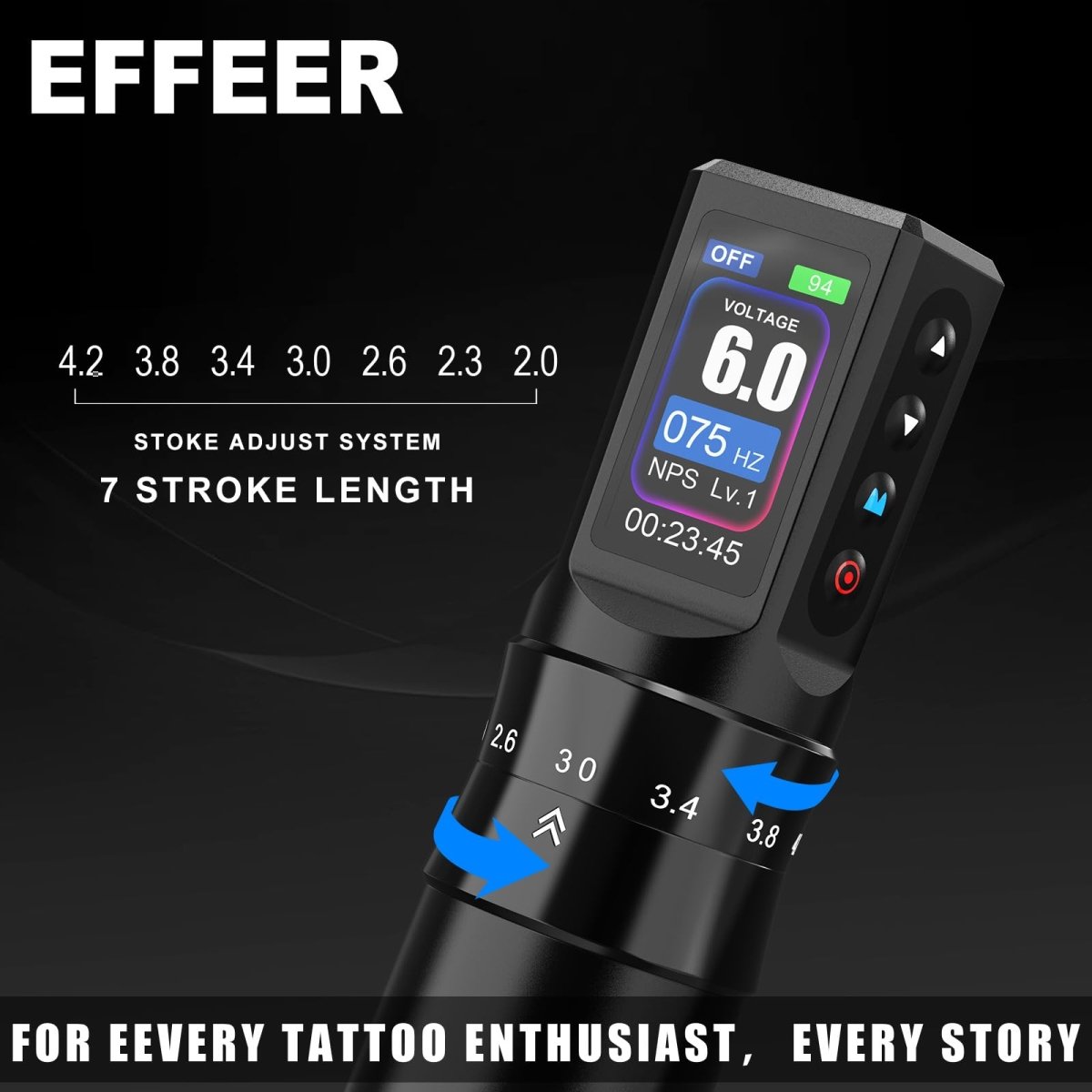 Wireless Tattoo Pen Kit 2 Batteries EF - TKE751A - 1 - Tattoo Unleashed