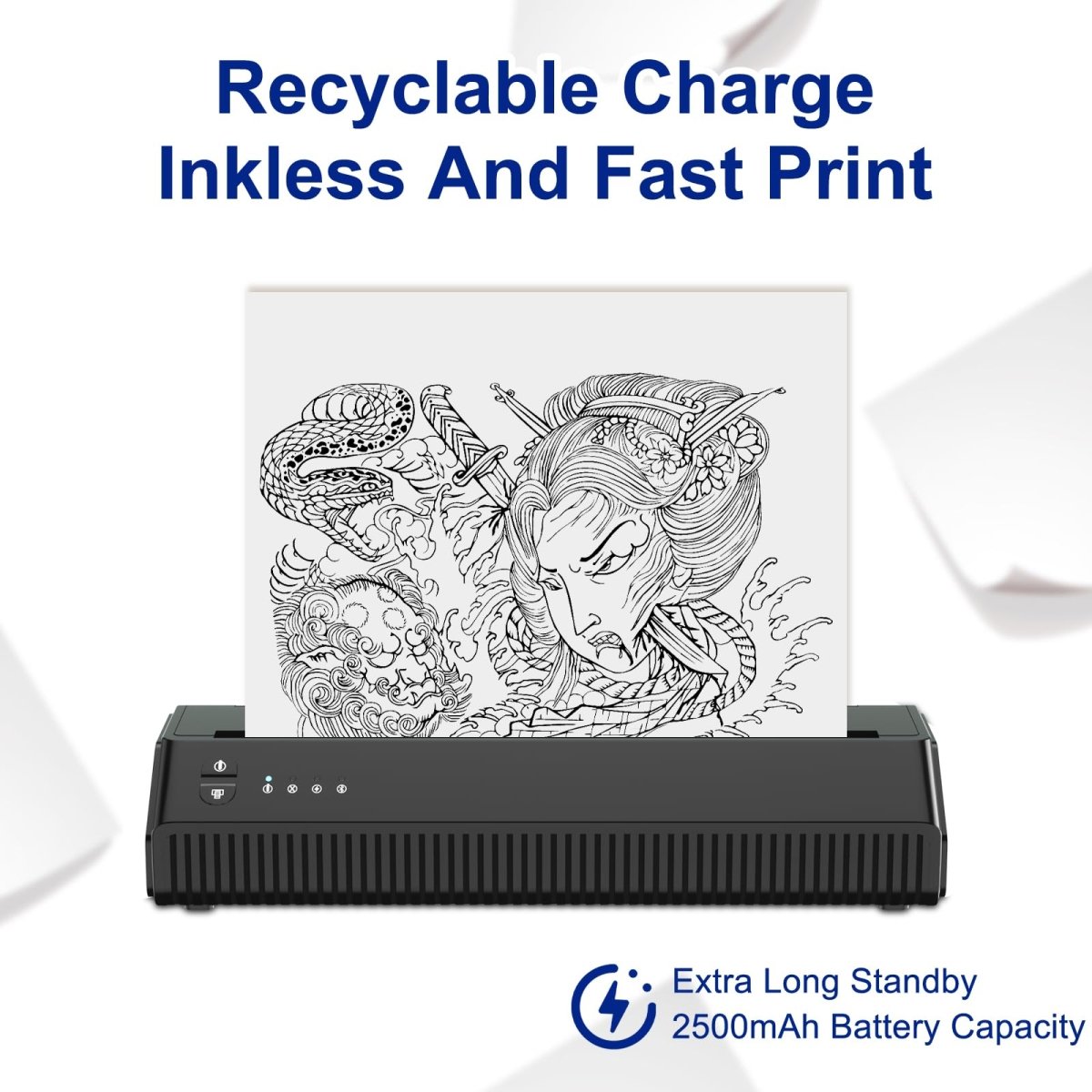 Wireless Tattoo Stencil Printer By Inkchum – Bluetooth Thermal Transfer Machine with 10pcs. Stencil Paper - Tattoo Unleashed