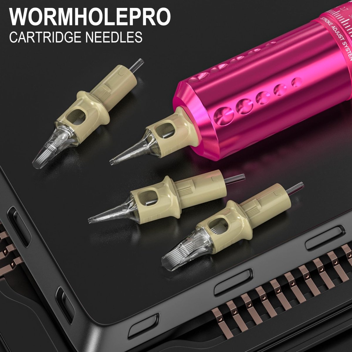 Wormholepro Wireless Tattoo Pen Machine Kit with 7 Adjustable Stroke WTK298 - Tattoo Unleashed