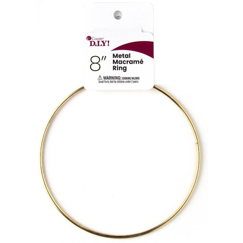 8-inch gold macrame ring