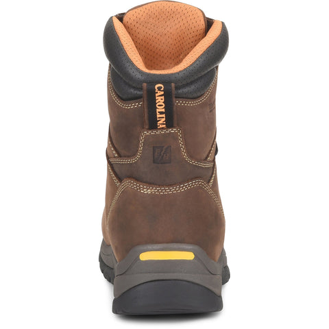 Carolina mens 8 inch Bruno Hi safety toe work boots heel view