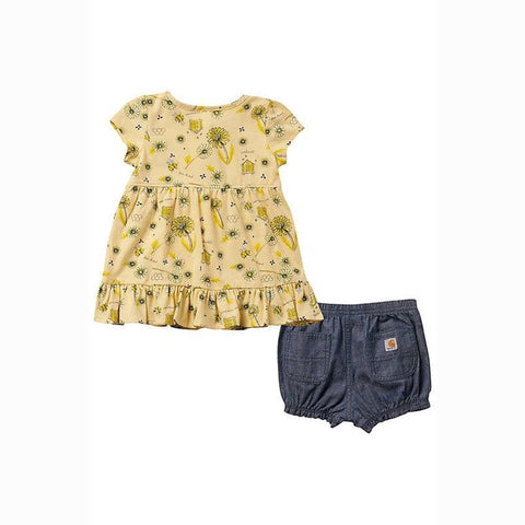Girl's Short-Sleeve Printed Dress & Diaper Cover Set CG9792